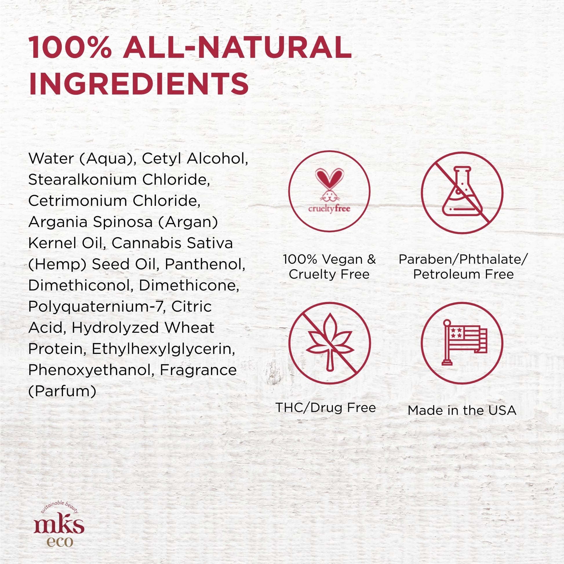 White Smoke MKS eco Hydrate Conditioner, Original Scent - 25 fl oz - Nourish & Moisturize Hair, Protect Against Breakage - Moroccan Argan Oil, Hemp Seed Oil - Vegan, Cruelty Free