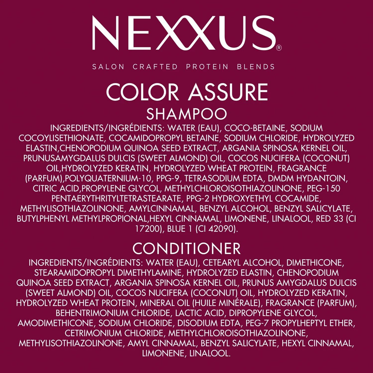 Brown Nexxus Color Assure Shampoo and Conditioner, 32 Fluid Ounce (Pack of 2)