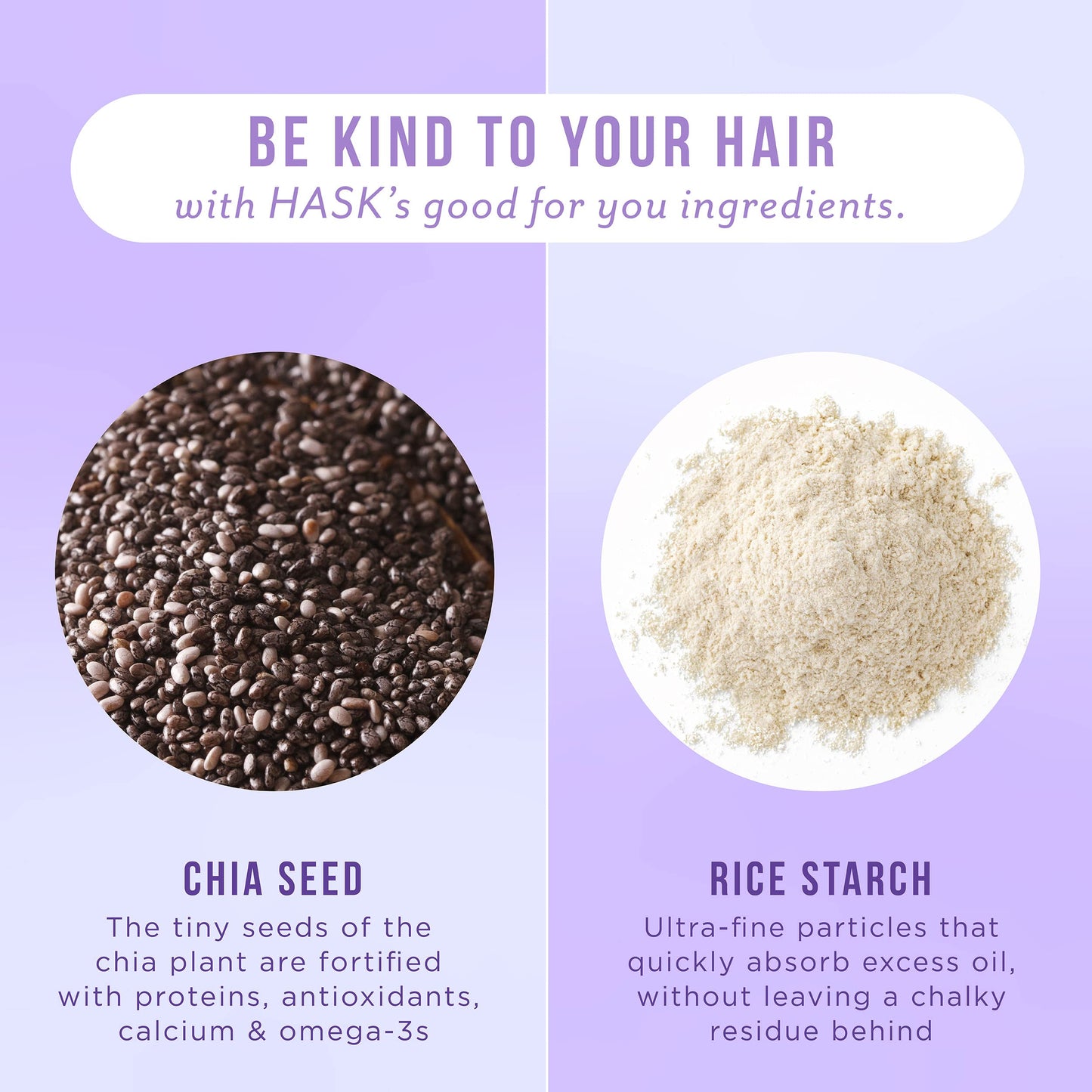 Lavender HASK Chia Seed Long-lasting Absorption Volumizing Dry Shampoo, 6.5 Oz