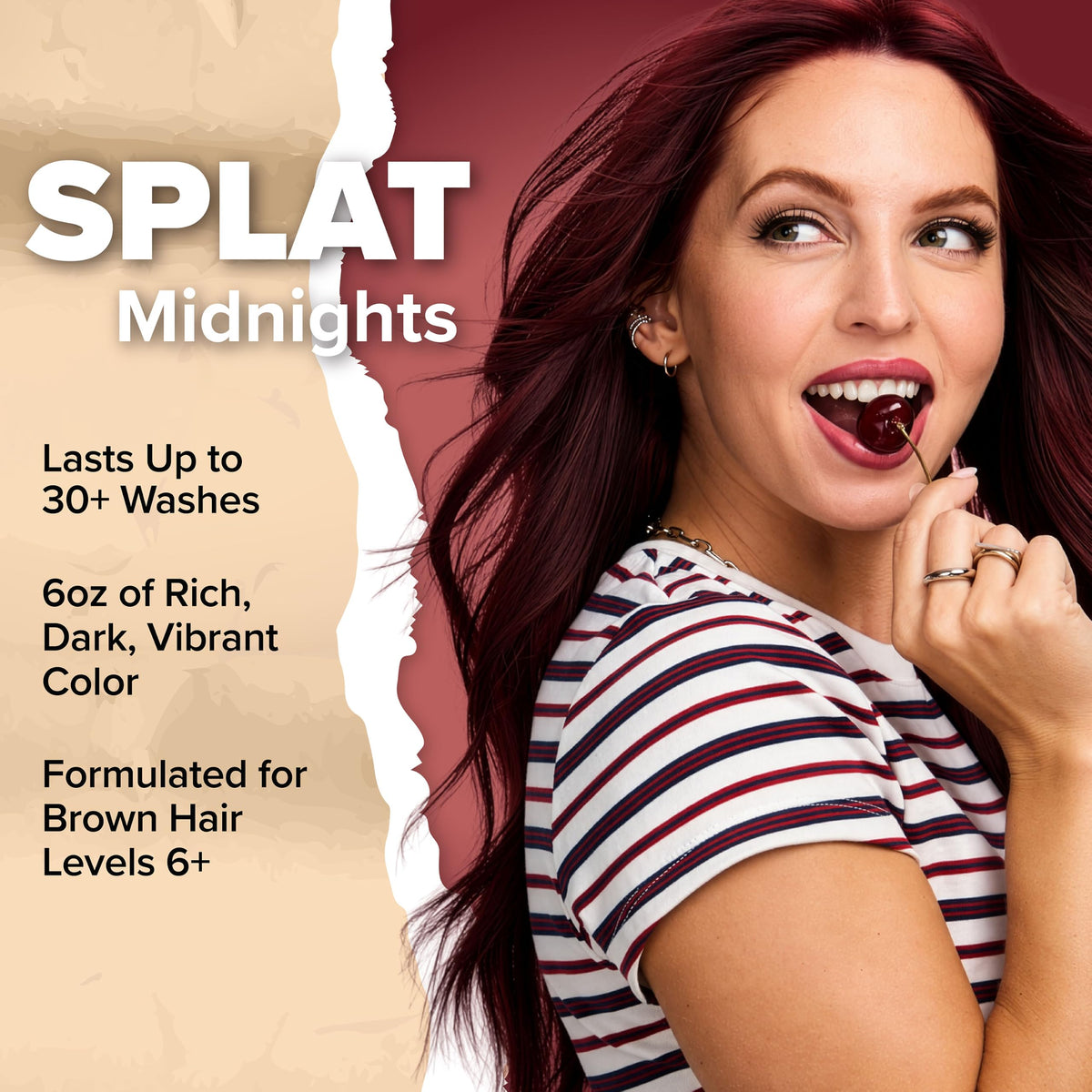 Peach Puff Splat Midnight Black Cherry Semi Permanent Hair Dye Box Kit
