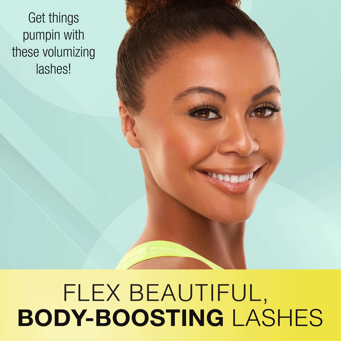 Light Blue Ardell Active Lash - Pump’n, False Eyelashes, Sweat-Proof Strip Lashes, Water-Resistant, Lightweight, 4 Pairs, 1 Pack