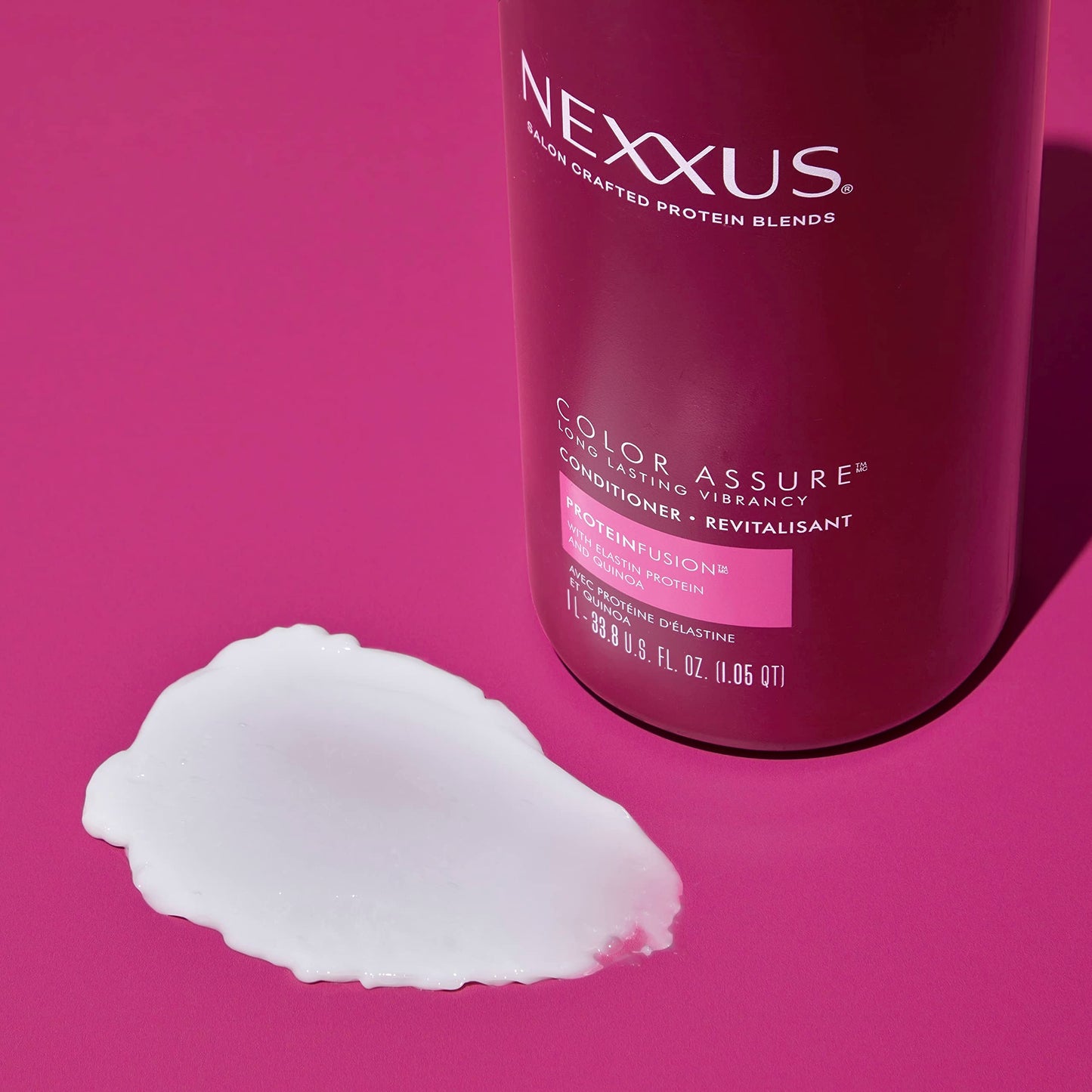 Maroon Nexxus Color Assure Conditioner for Vibrancy for Color Treated Hair Powered by Chromabond Sealer with Citric Acid 33.8 oz