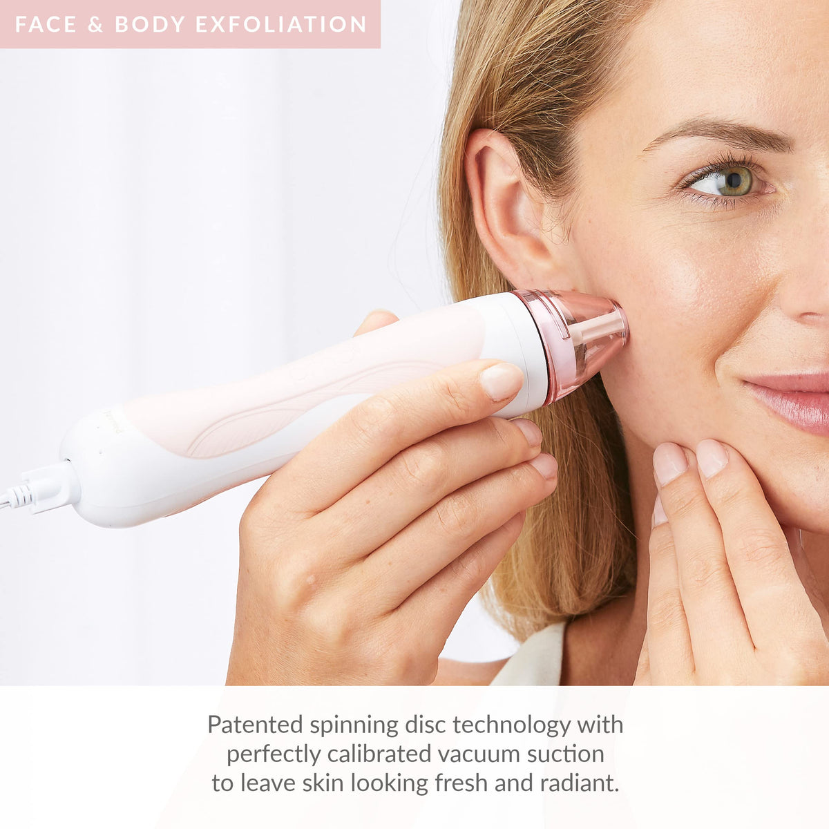 White Smoke PMD Beauty Personal Microderm Pro - At-Home Use, Facial Exfoliator Tool, Microdermabrasion Machine Kit for Face and Body Skincare