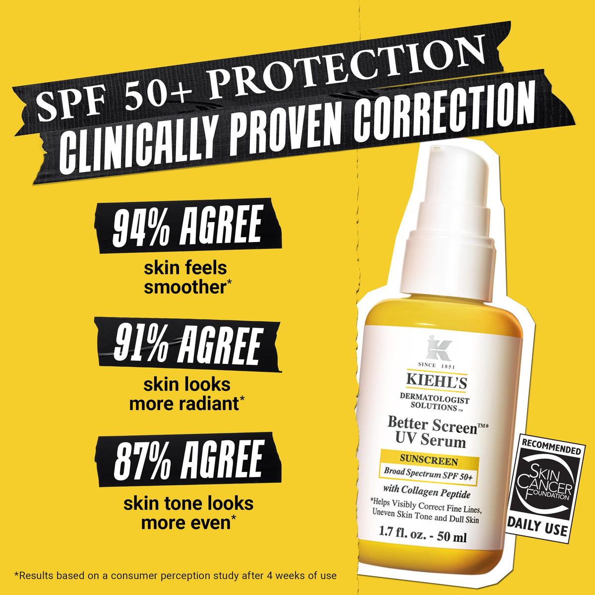 Gold Kiehl's - Better Screen UV Serum SPF 50+ - Anti-Aging - 0.5 fl oz