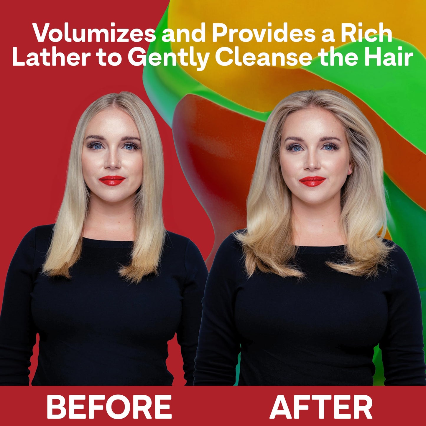 Black Colorproof Volume Holiday Gift Set — Volume Shampoo (8.5 Fl. Oz.), Volume Conditioner (8.5 Fl. Oz.), and Volume Blow Dry Spray Primer (6 Fl. Oz.) — White Nectarine Scent