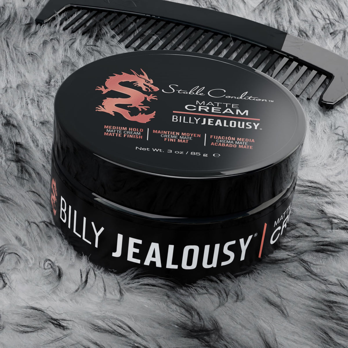 Black Billy Jealousy Stable Condition Matte Cream for Men with Natural Hold and Matte Finish, Reworkable, Lightweight, Water Based Hair Styling Product, Vanilla & White Musk Scent, 3 Oz.