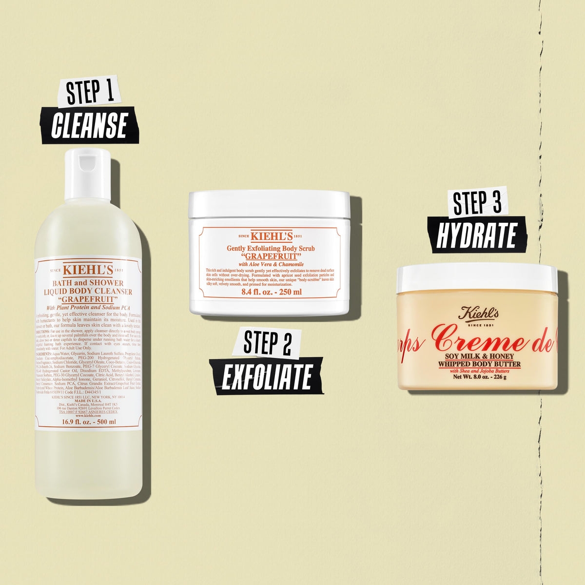 Pale Goldenrod Kiehl's - Creme de Corps Whipped Body Butter - Moisturizes - 8 oz