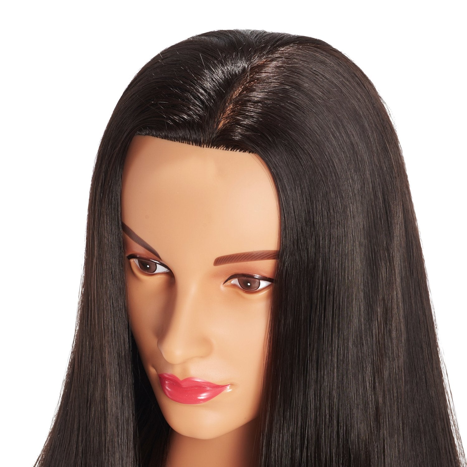 White Smoke Hairingrid 26"-28" Mannequin Head Hair Styling Training Manikin Cosmetology Doll Head Synthetic Fiber Hair and Free Clamp Holder (Black)