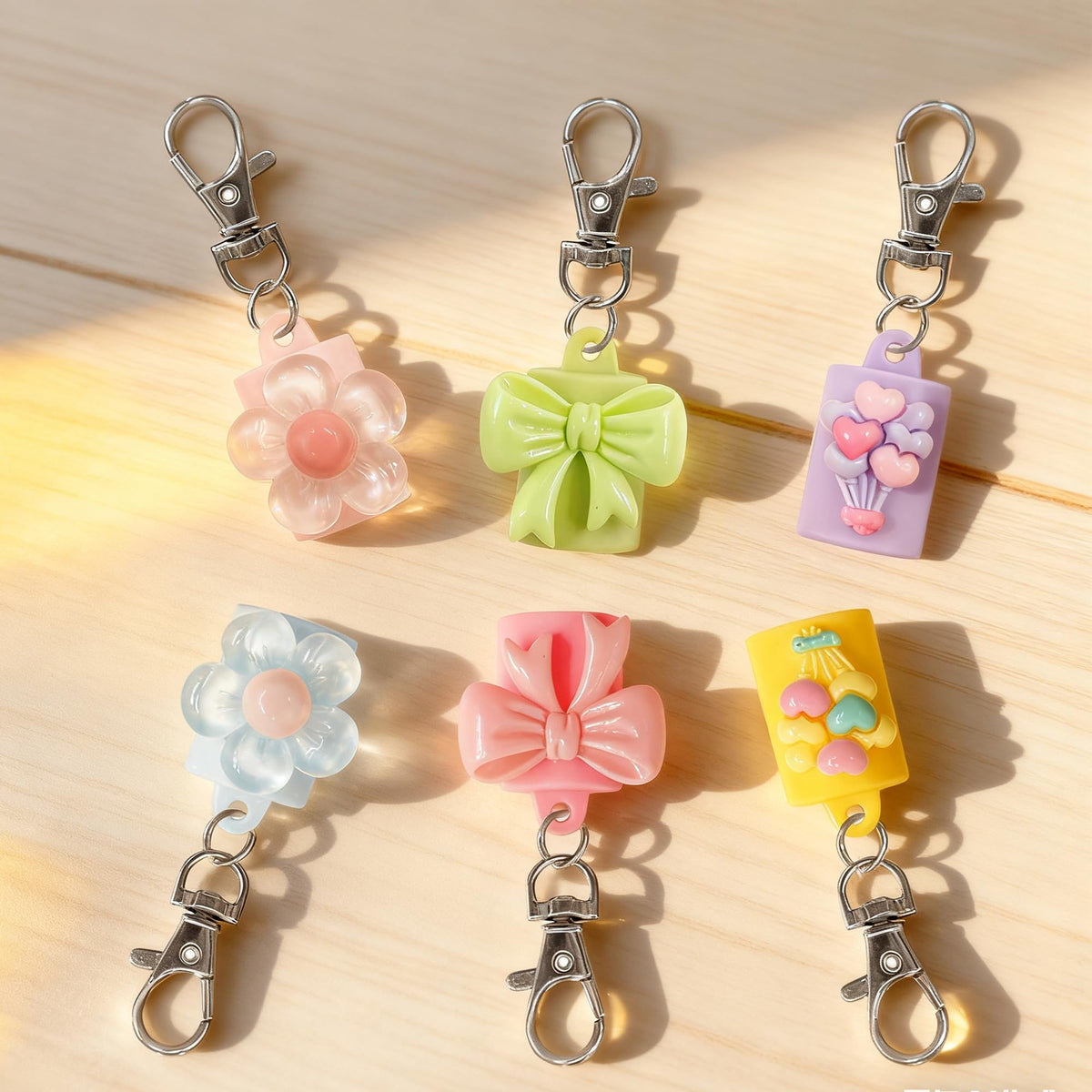 Peach Puff Lip Balm Holder Cap Keychains for Lipstick, Lip Gloss - Compatible with Summer Fridays & LANEIGE（No Lip Balm）