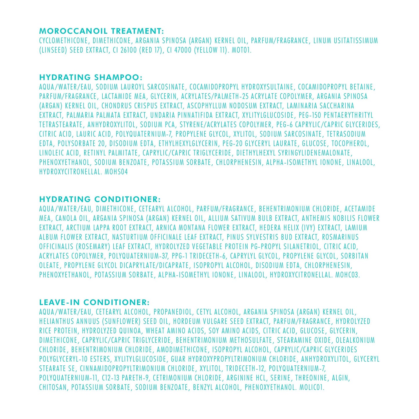 Light Cyan Moroccanoil Mini Hair Hydration Essentials Gift Set