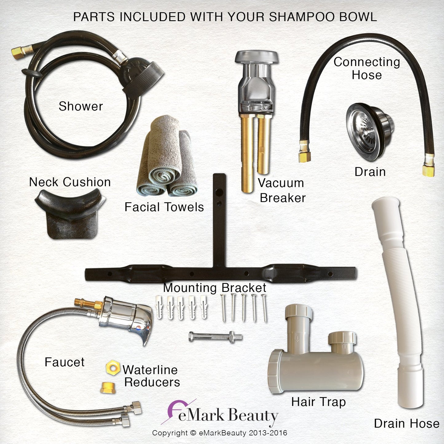 White Smoke Shampoo Bowl White ABS Plastic Salon and Spa Hair Sink Beauty Salon Equipment ASSE/UPC/CSA Compliant Fixtures TLC-W11