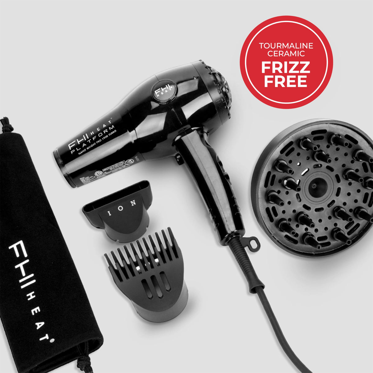 Lavender FHI HEAT Platform Nano Lite Pro 1900 Hair Dryer - Black