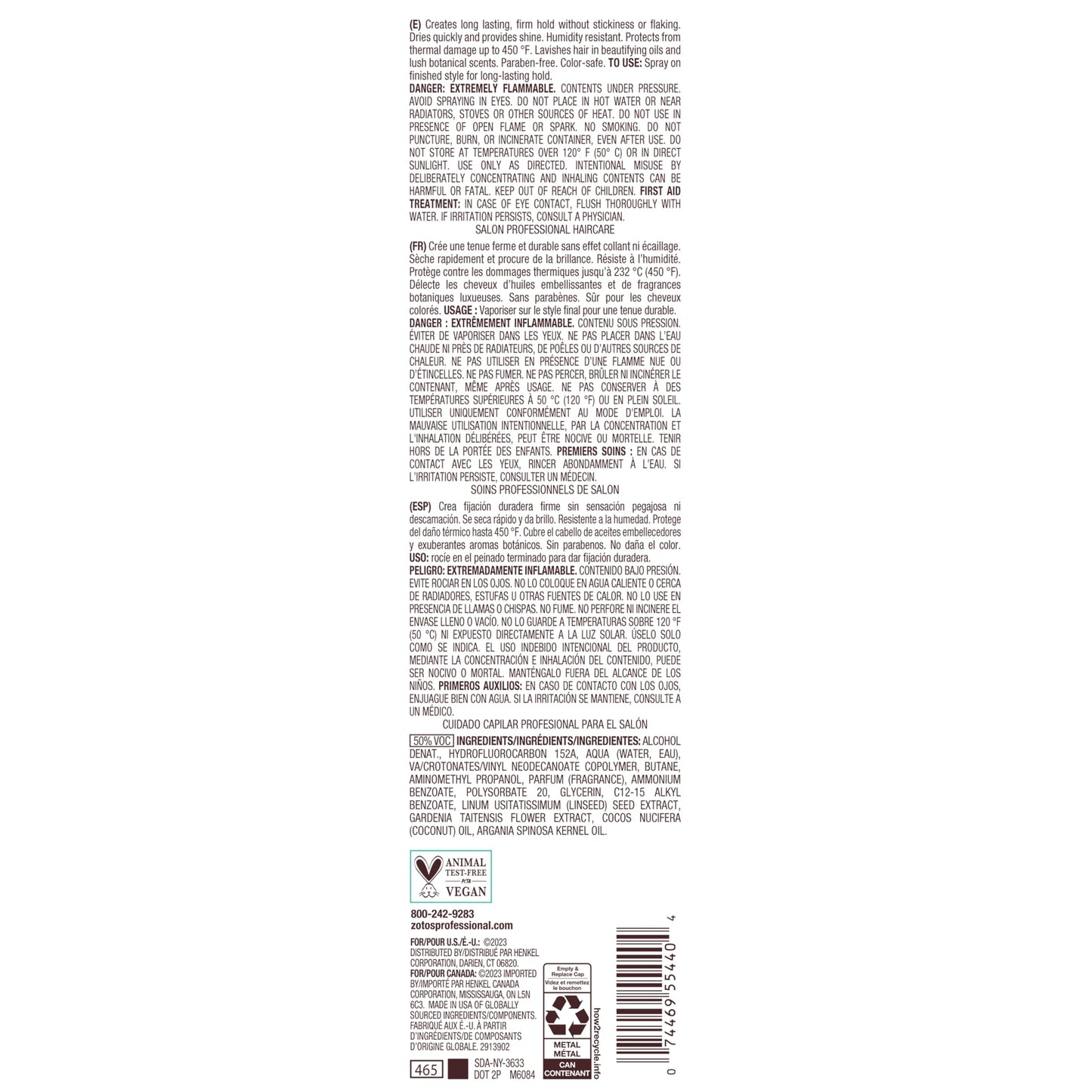 Light Gray Bain de Terre Infinite Hold Firm Finishing Spray, Lasting Control & Shine, Heat & Humidity Protection with Argan & Monoi Oils, Paraben-Free, Color-Safe, Vegan, 9.1 Fl Oz