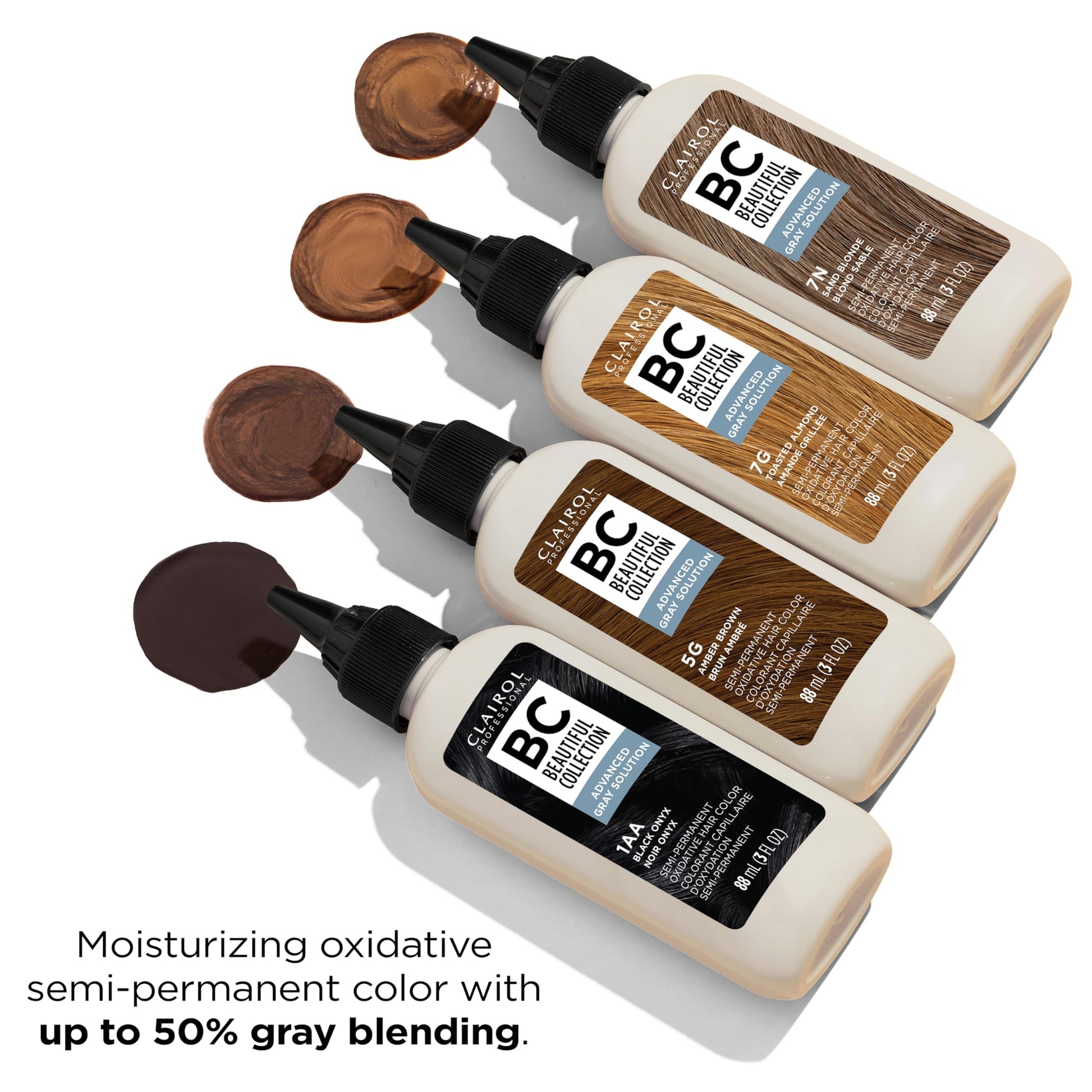 White Smoke Clairol Professional Beautiful Collection Advanced Gray Solutions, 1A Midnight Black, 3 oz. - Packaging May Vary