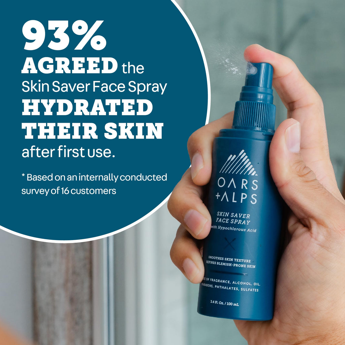 Dark Cyan Oars + Alps Hypochlorous Acid Spray for Face, Skin Saver, 3.4oz