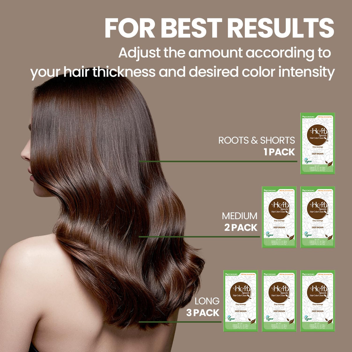 Rosy Brown Herb Speedy Color Cream (Dark Brown, 1 Pack) – Korean Herbal Vegan Hair Dye