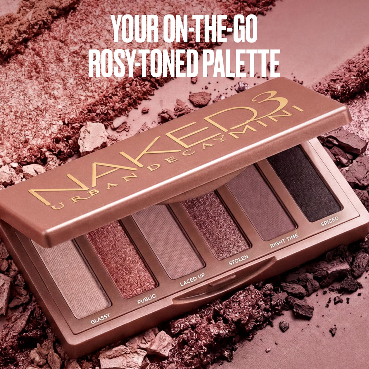 Rosy Brown Urban Decay Naked3 Mini Eyeshadow Palette - 6 Rosy Pink Neutral Shadows