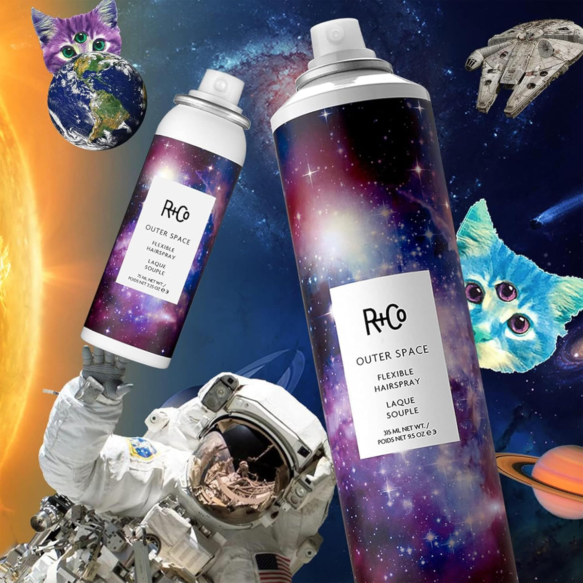 Black R+Co Outer Space Flexible Hairspray,