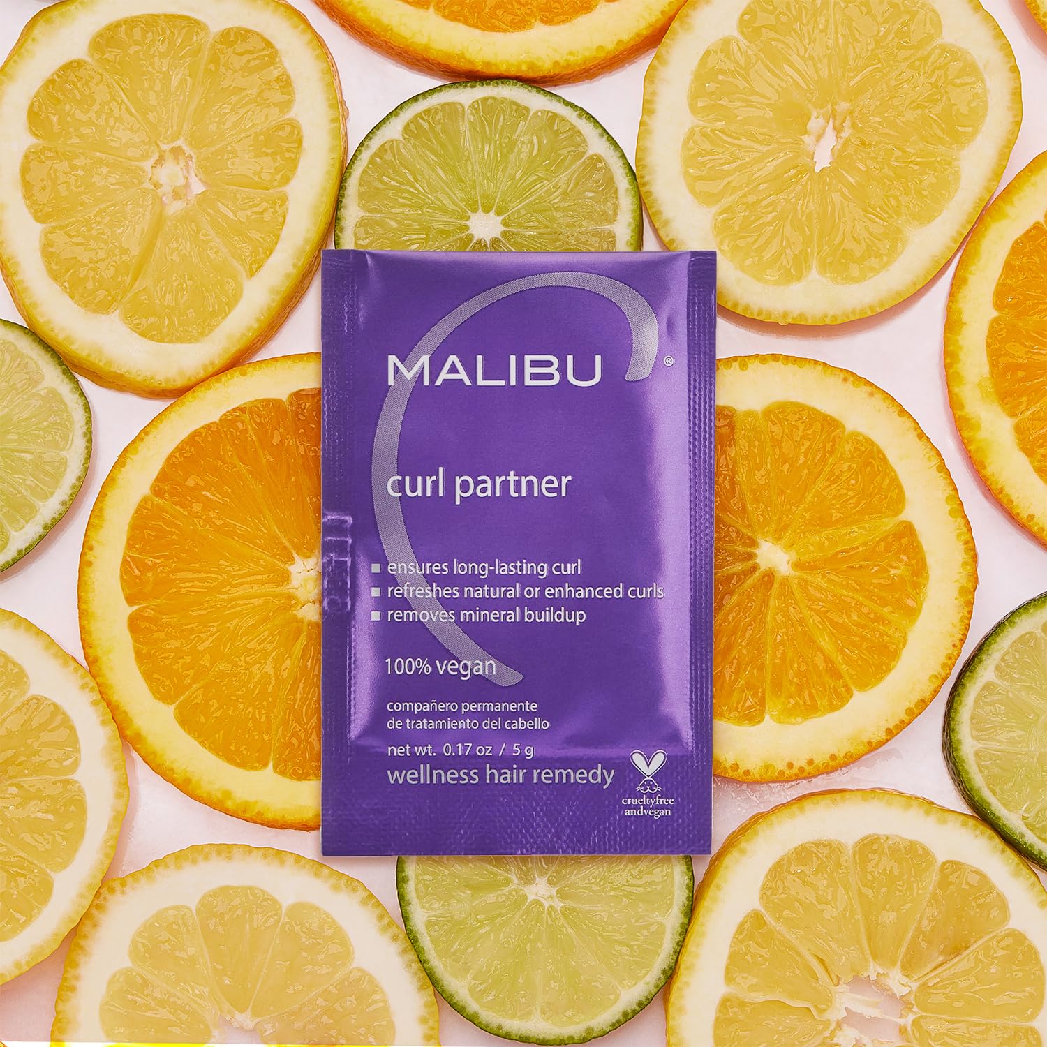 Dark Khaki Malibu C Curl Partner Wellness Remedy (1 Packet) - Removes Mineral Build up for Healthier + Bouncier Curly Hair - Contains Gentle Antioxidants for Curly Hair Care