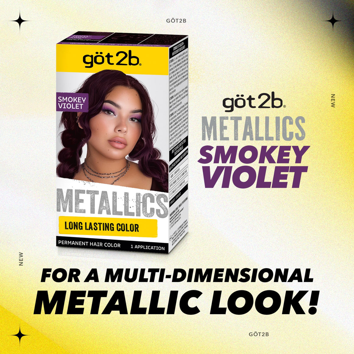 Seashell got2b Metallics Permanent Hair Color, M49 Smoky Violet, 1 Count