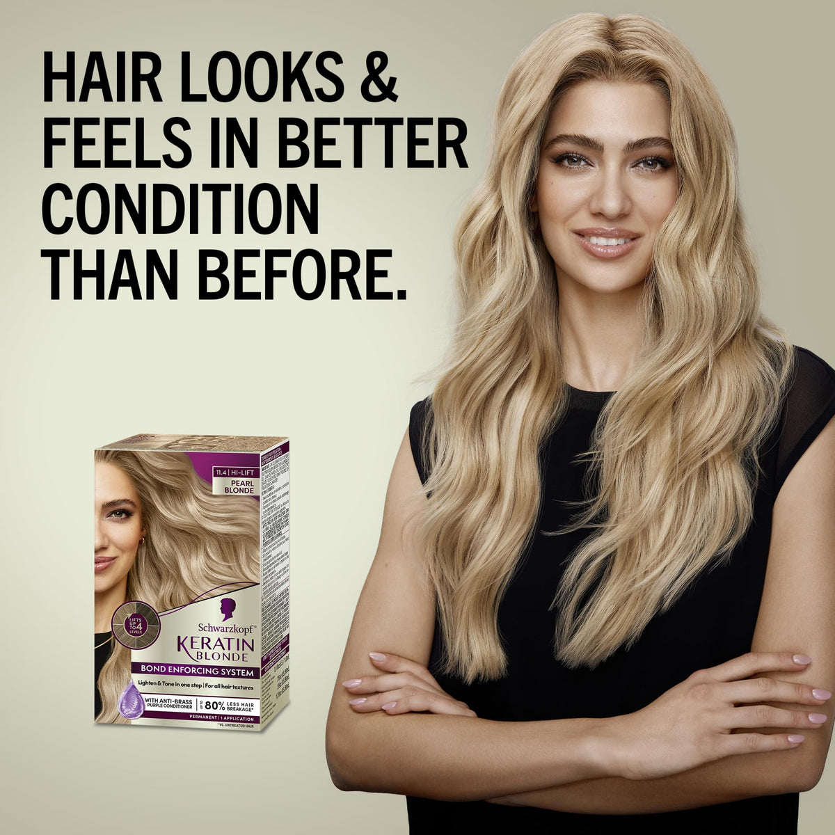 Antique White Schwarzkopf® Keratin Blonde 11.4 High Lift Pearl Blonde Permanent Hair Dye