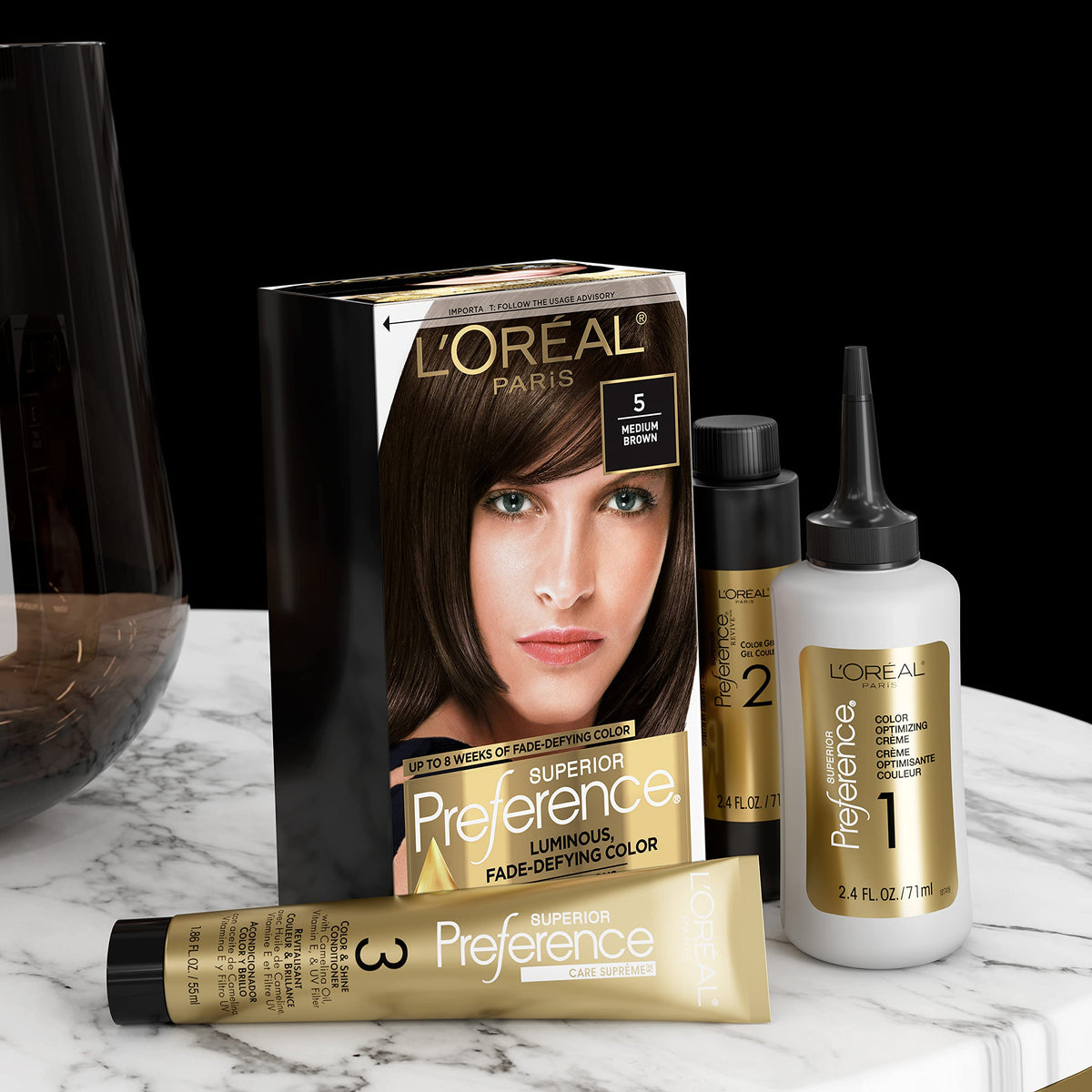 Black L'Oreal Paris Superior Preference Fade-Defying + Shine Permanent Hair Color, 9.5NB Lightest Natural Blonde, Pack of 1, Hair Dye