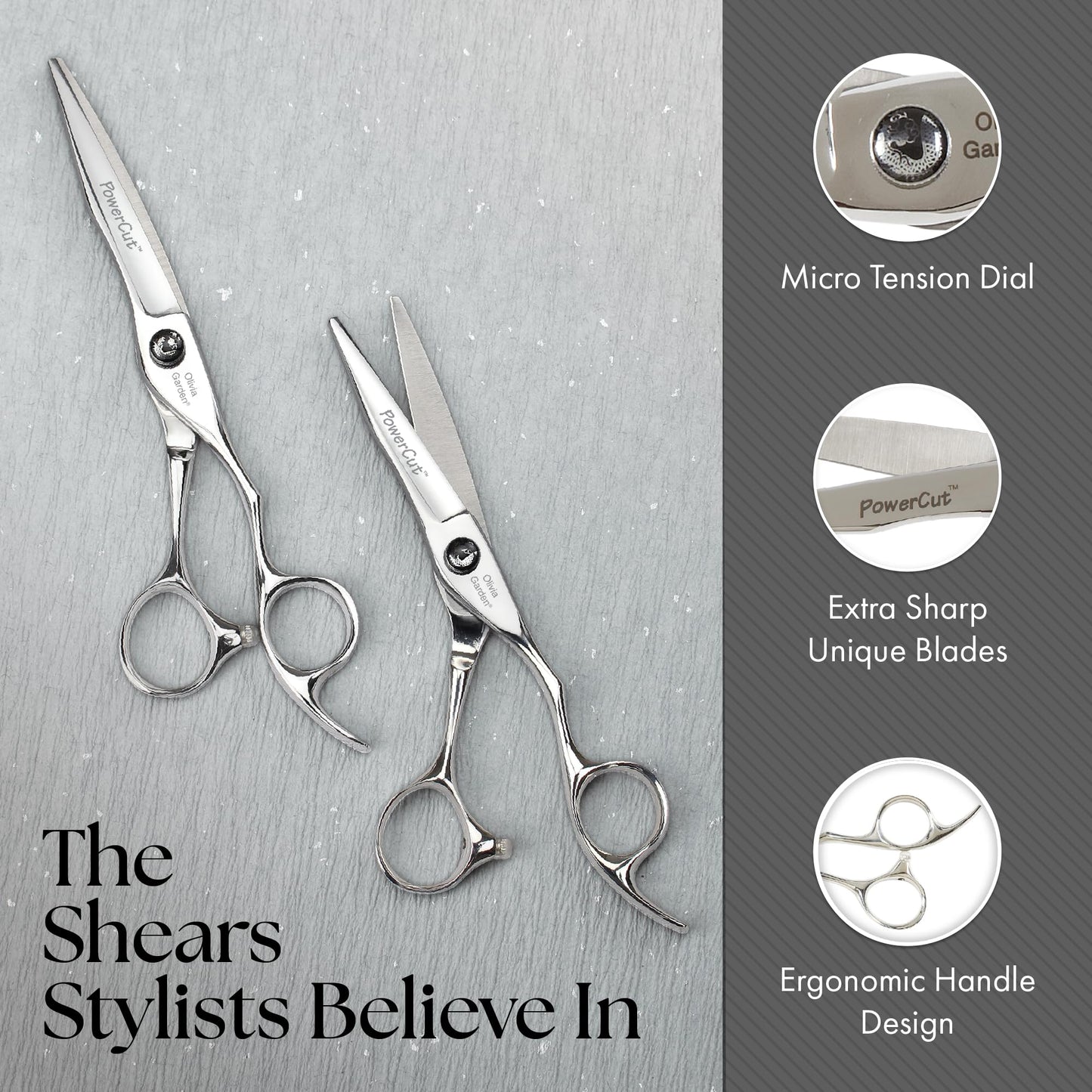 Gray Olivia Garden Powercut Shear Collection Set (5.5")