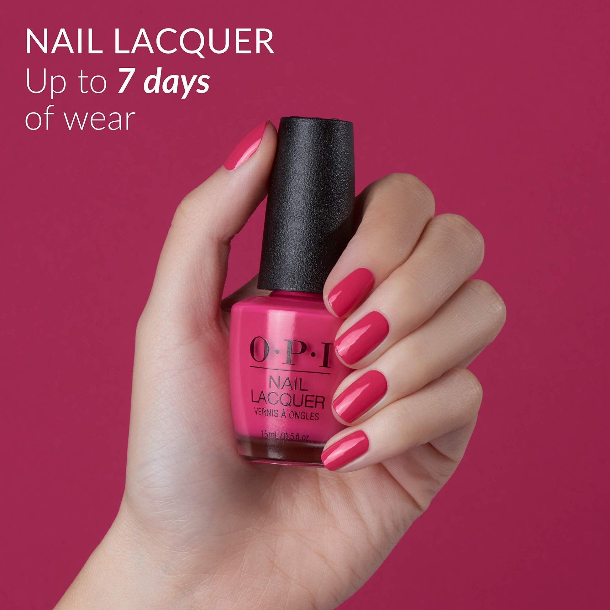 Brown OPI Nail Lacquer Purple With a Purpose | Opaque Dark Purple Shimmer Chip Resistant Nail Polish | Fast Drying, Streak Free