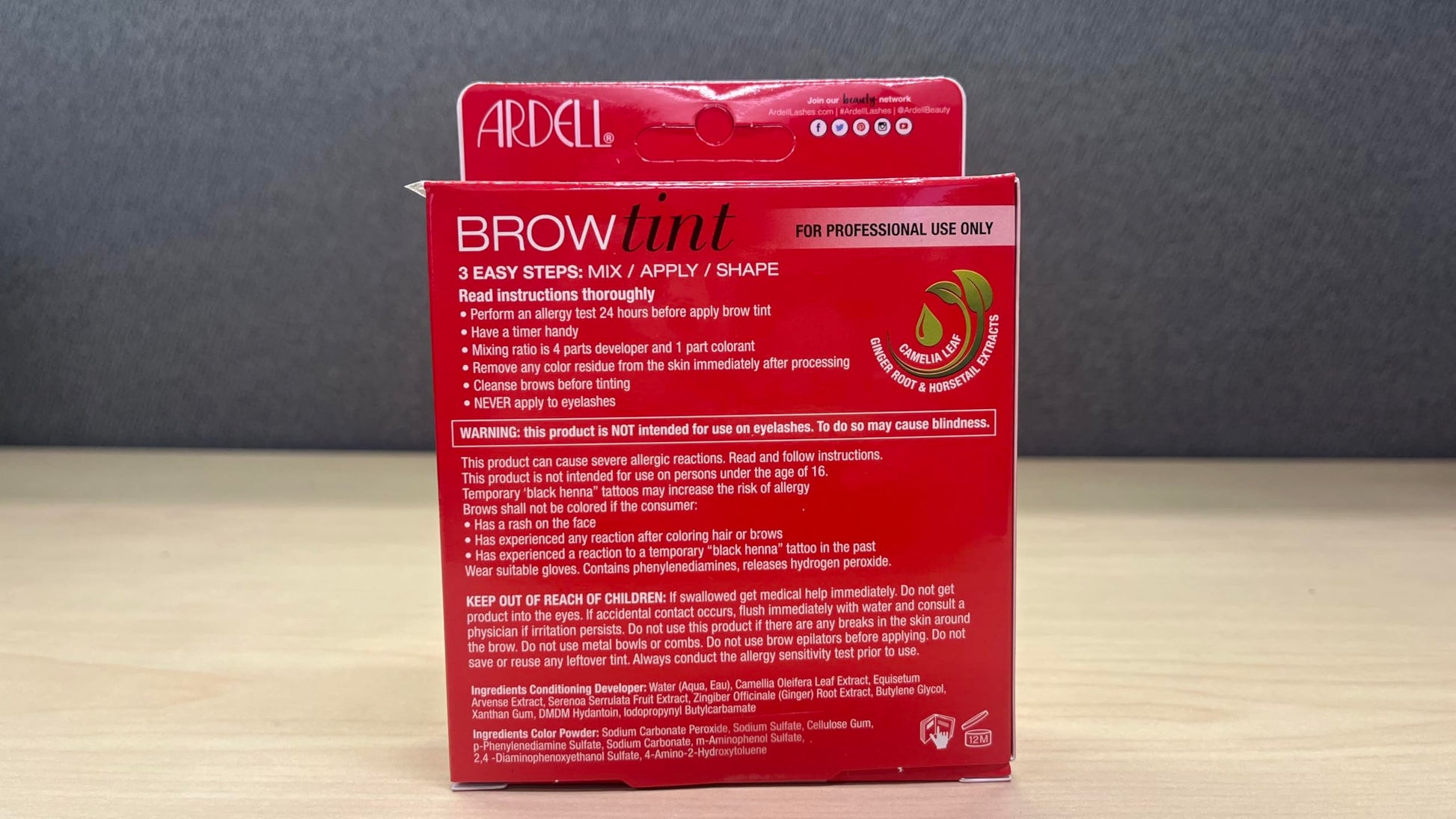 Wheat Ardell Brow Tint Kit Dark Brown - Eyebrow Tint, Long-Lasting Brow Color with Natural Extracts, Complete Eyebrow Tint Set, 1 Pack