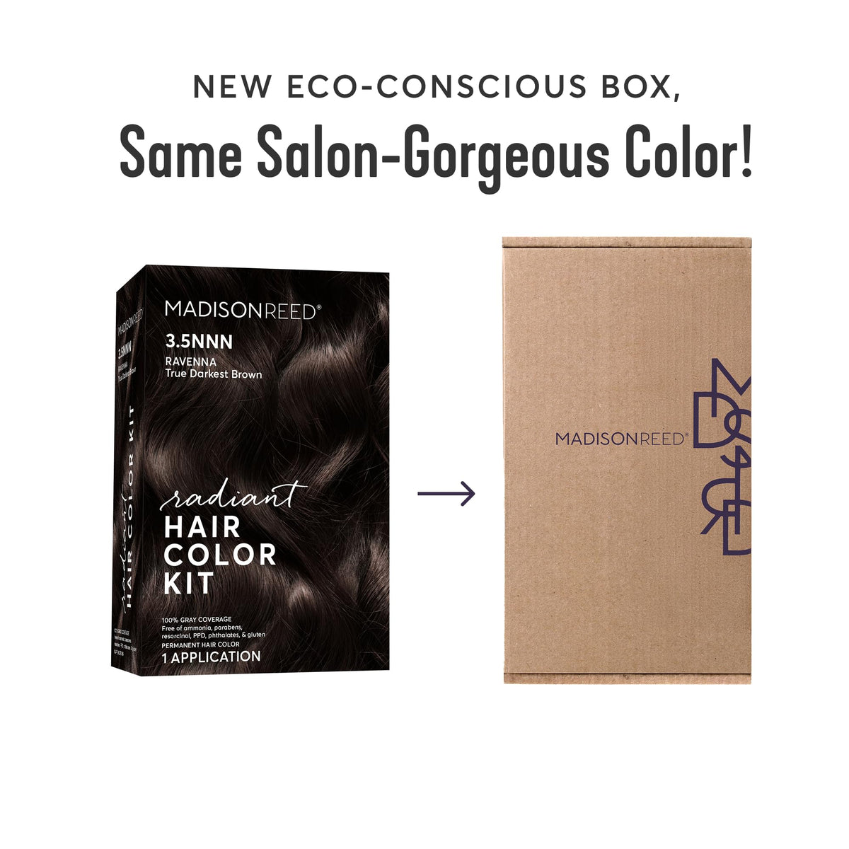 White Smoke Madison Reed Radiant Hair Color Kit - 3.5NNN Darkest Brown-Black (Ravenna Brown), 100% Gray Hair Coverage Permanent Hair Dye for Resistant Grays | PPD-Free & Ammonia-Free, 1 Pack
