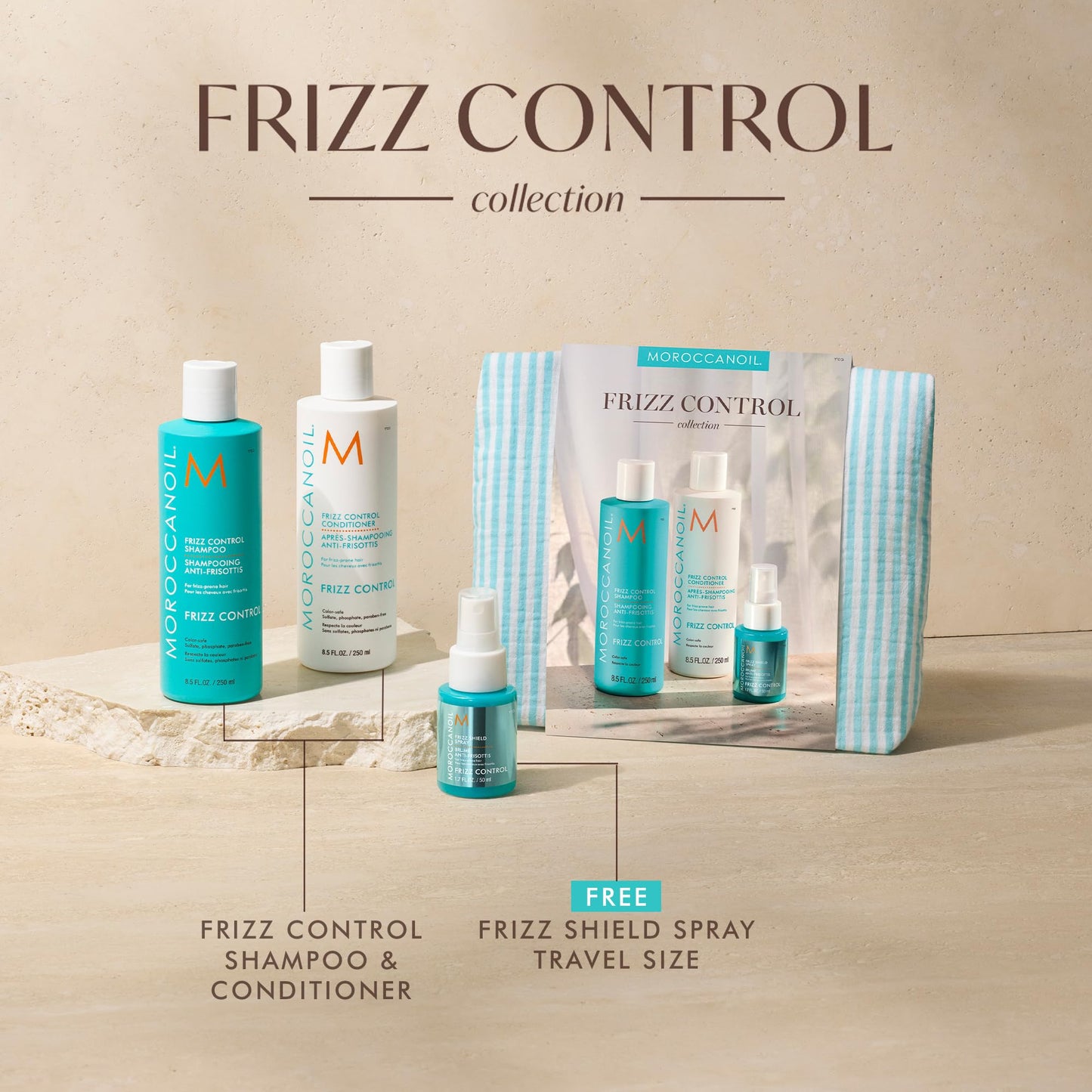 Light Gray Moroccanoil Hair Frizz Control Gift Set