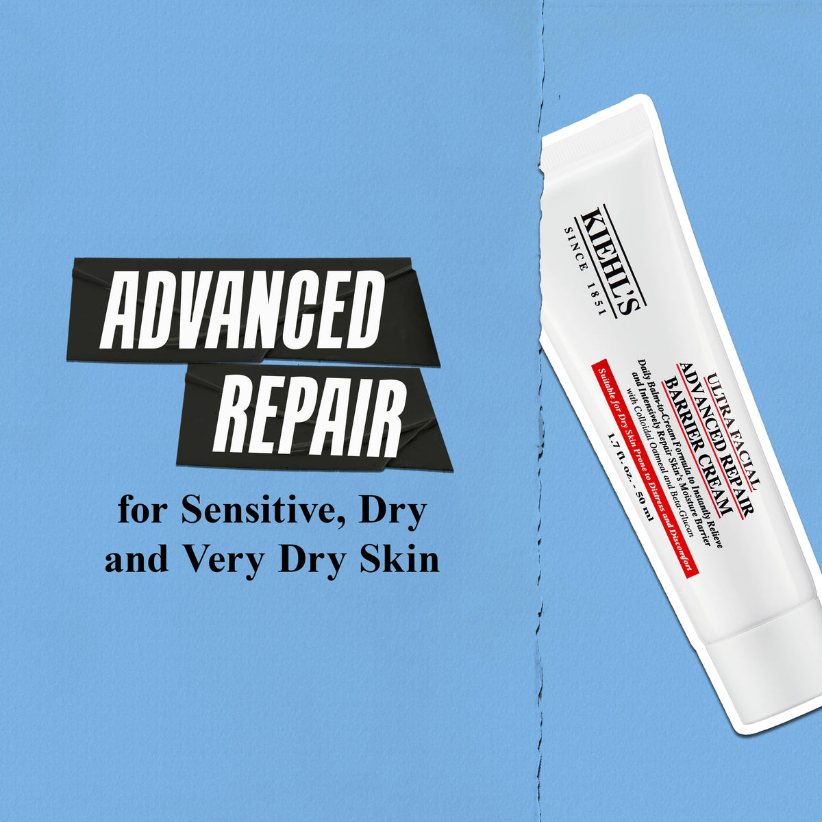 Cornflower Blue Kiehl's - Ultra Facial Barrier Cream - Reduces Redness - 1.7 fl oz