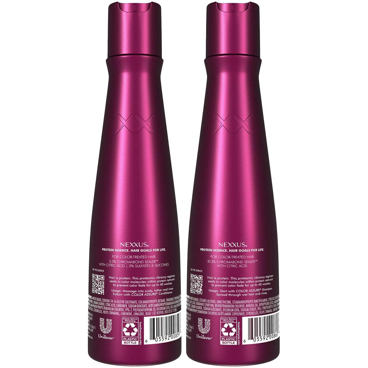 White Smoke Nexxus Color Assure Shampoo 2-Pack + Conditioner 2-Pack, 8.5 Oz Ea
