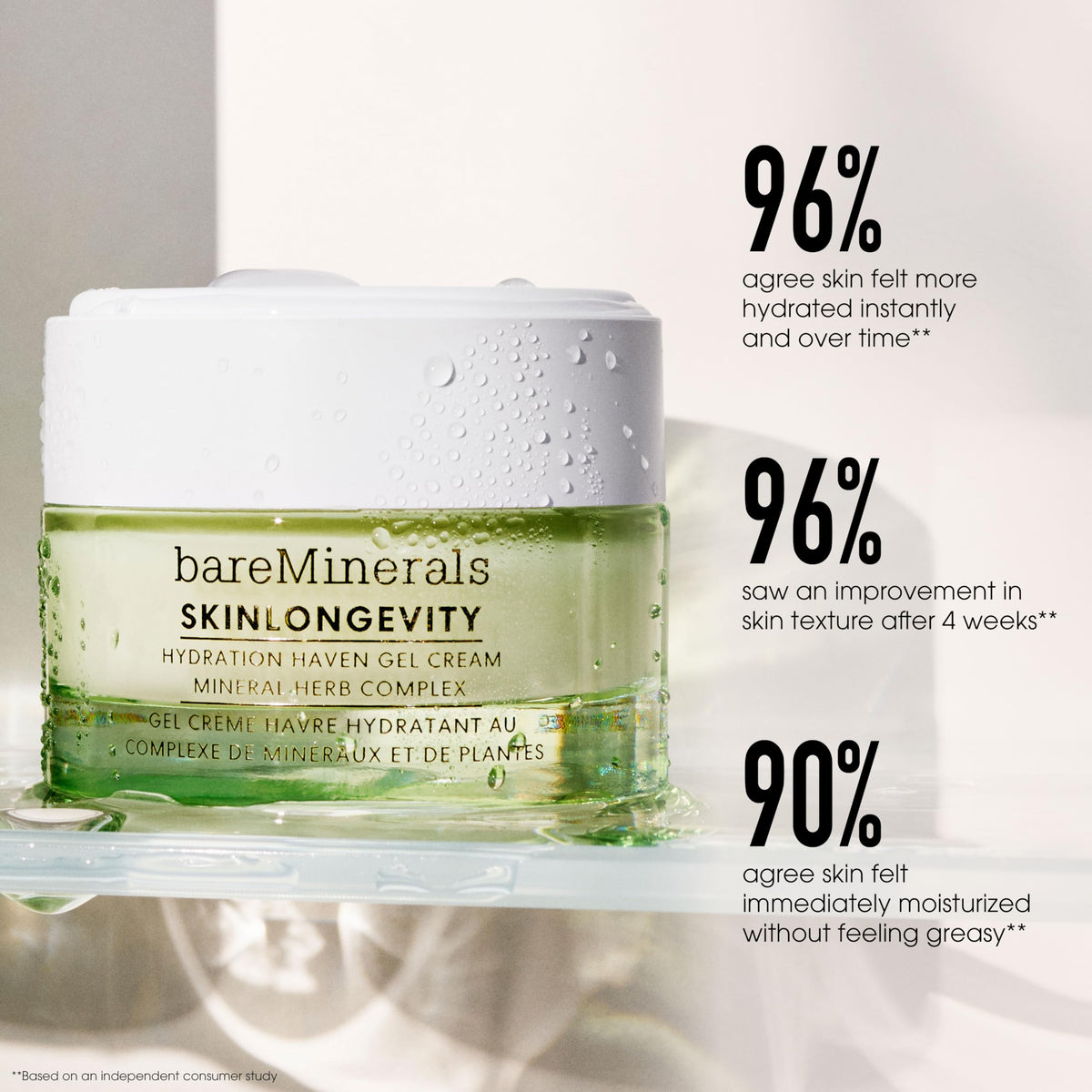 Misty Rose bareMinerals SKINLONGEVITY Hydration Haven Gel Cream, 1.7 oz