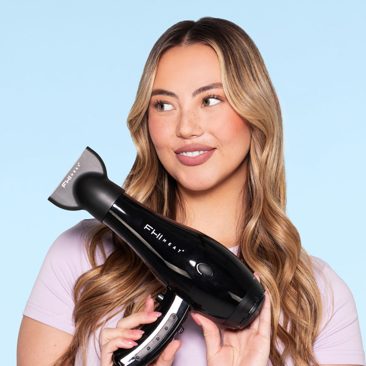 Pale Turquoise FHI Heat 2000 Pro Nano Hair Dryer with Attachments - Black