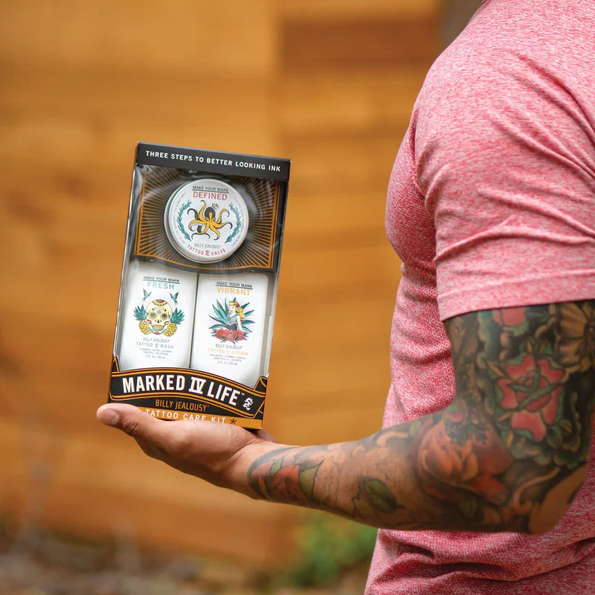 Chocolate Billy Jealousy Marked IV Complete Tattoo Care Kit, Make Your Mark Defined, Fresh and Vibrant, Includes Aftercare Ink Salve, Brightening Soap and Moisturizing Tattoo Lotion
