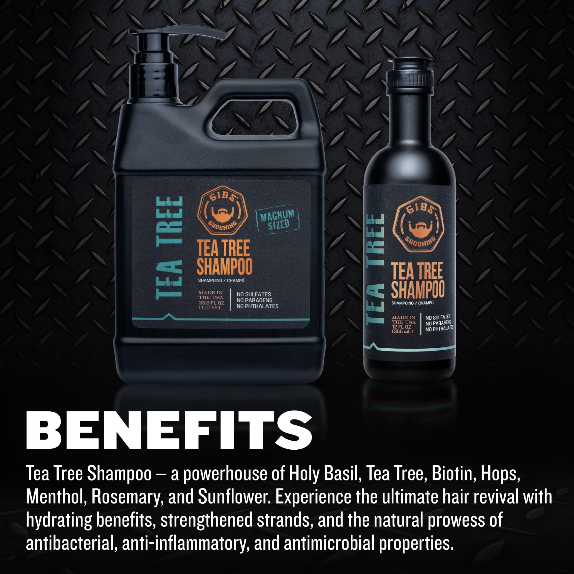 Black Gibs Grooming Tea Tree Shampoo and Conditioner Combo Box