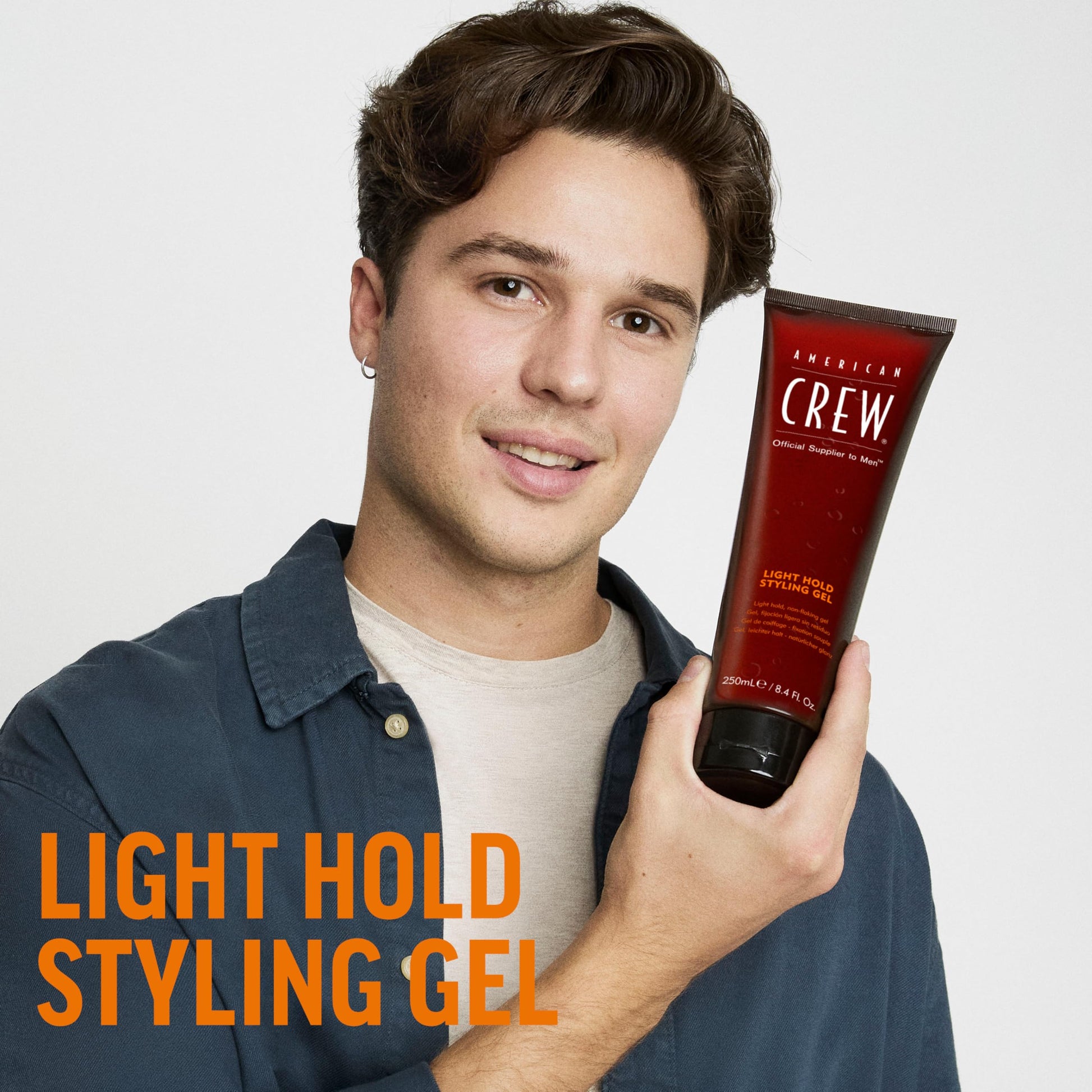 Lavender American Crew Men's Hair Gel, Light Hold Styling Product, 13.1 fl oz