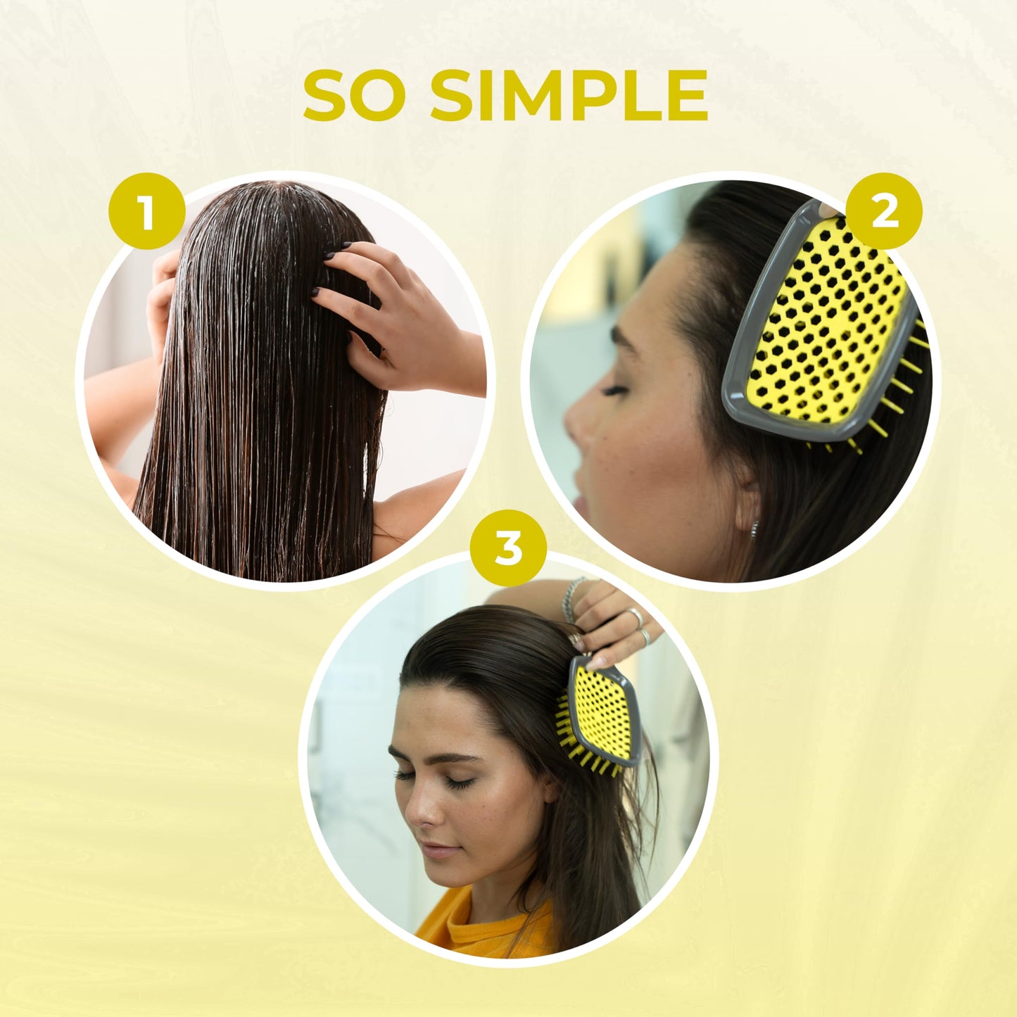 Pale Goldenrod FHI Heat UNbrush Detangling Brush for Pain-Free Brushing on All Wet or Dry Hair Types — Durable DuoFlex Anti-Static Bristles, Lightweight Handle, Vented Hair Brush, Sun Ceremony