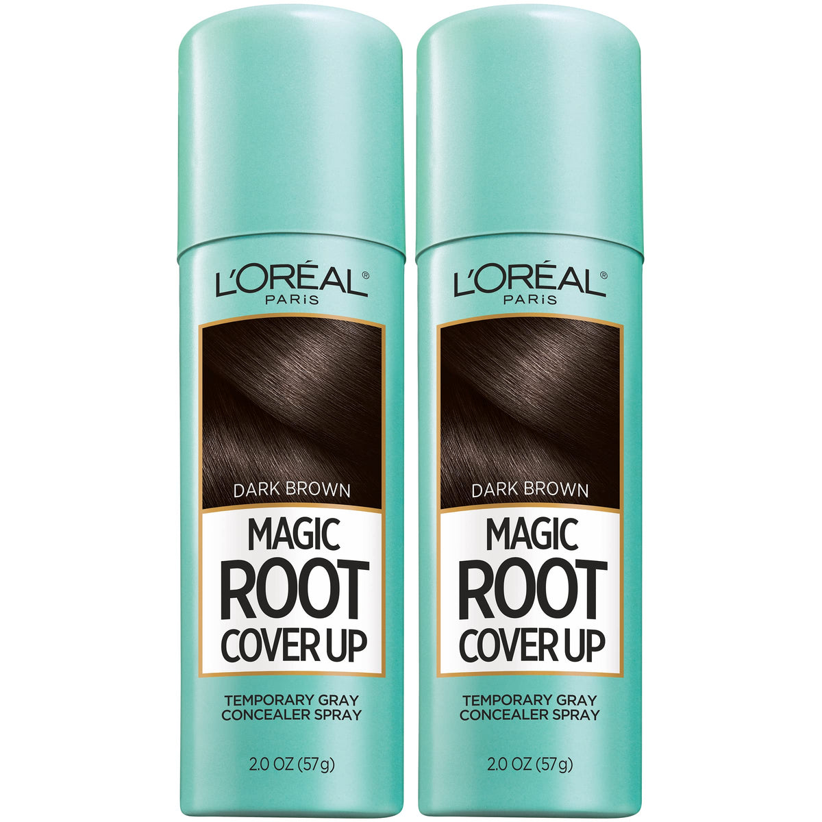 Medium Aquamarine L'Oreal Paris Magic Root Gray Hair Cover Up, Dark Brown, 2 oz, 2 Count