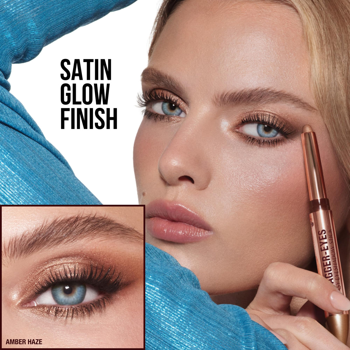 White Smoke Charlotte Tilbury Exagger-Eyes Easy Eyeshadow Stick, Blendable Cream
