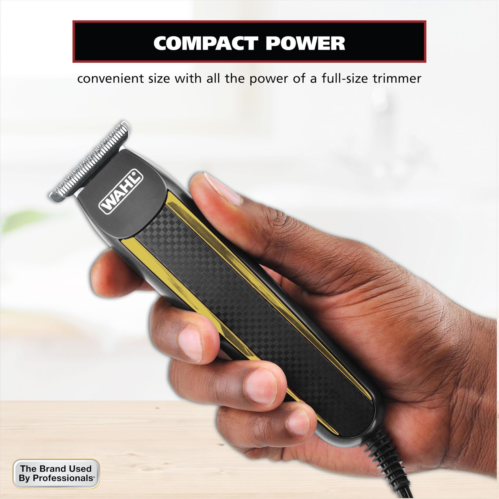 White Smoke Wahl Edge Pro Bump Free Corded Beard Trimmer for Men Touch Up Trimmer & Grooming Detailer Kit – Perfect for Edging Beards, Mustaches, Hair, & Stubble, – Model 9686-300