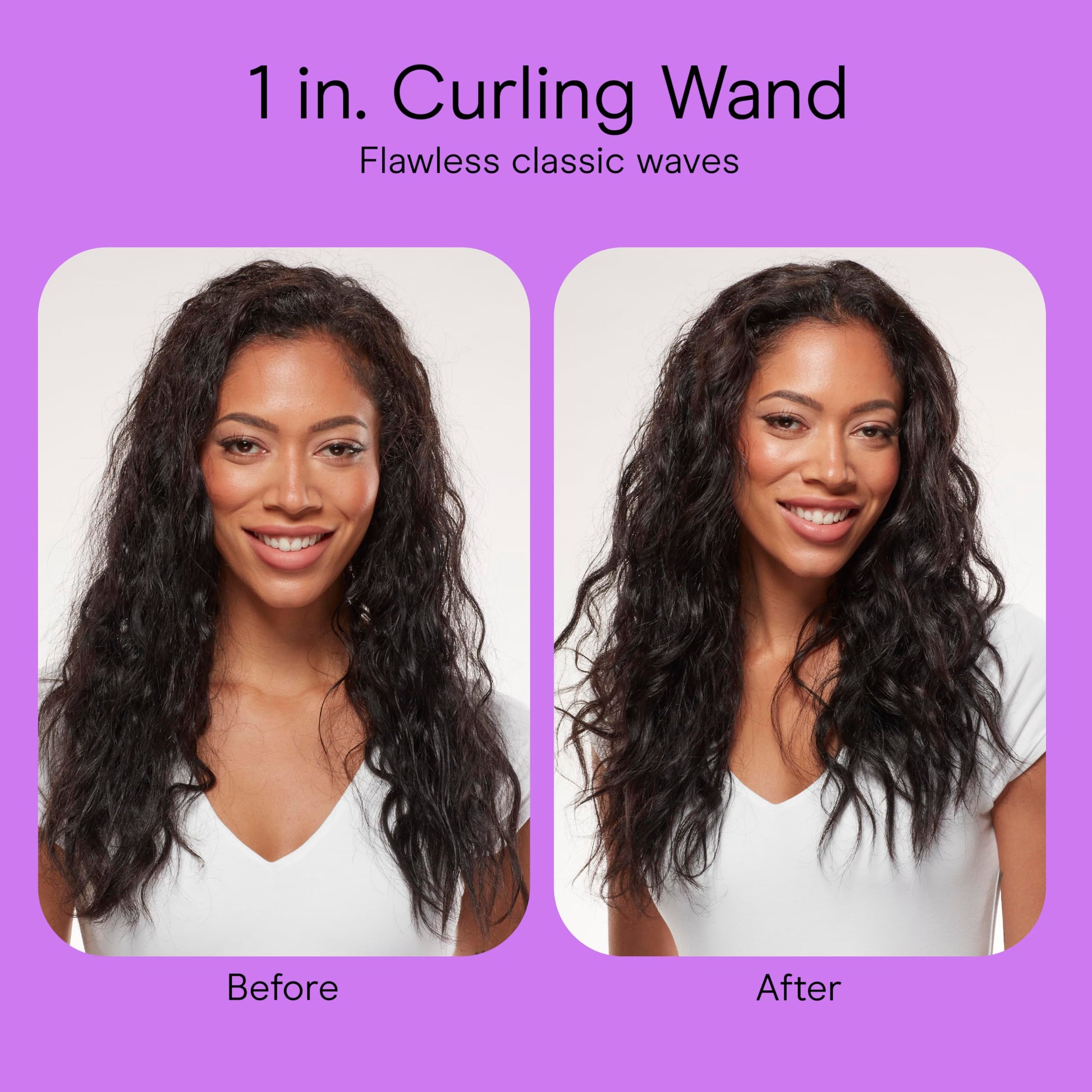 Orchid Conair Double Ceramic 1-Inch Curling Wand, Produces Flawless Waves, Curling Iron for Use on Medium and Long Hair, 30 Heat Setting Curling Iron, White
