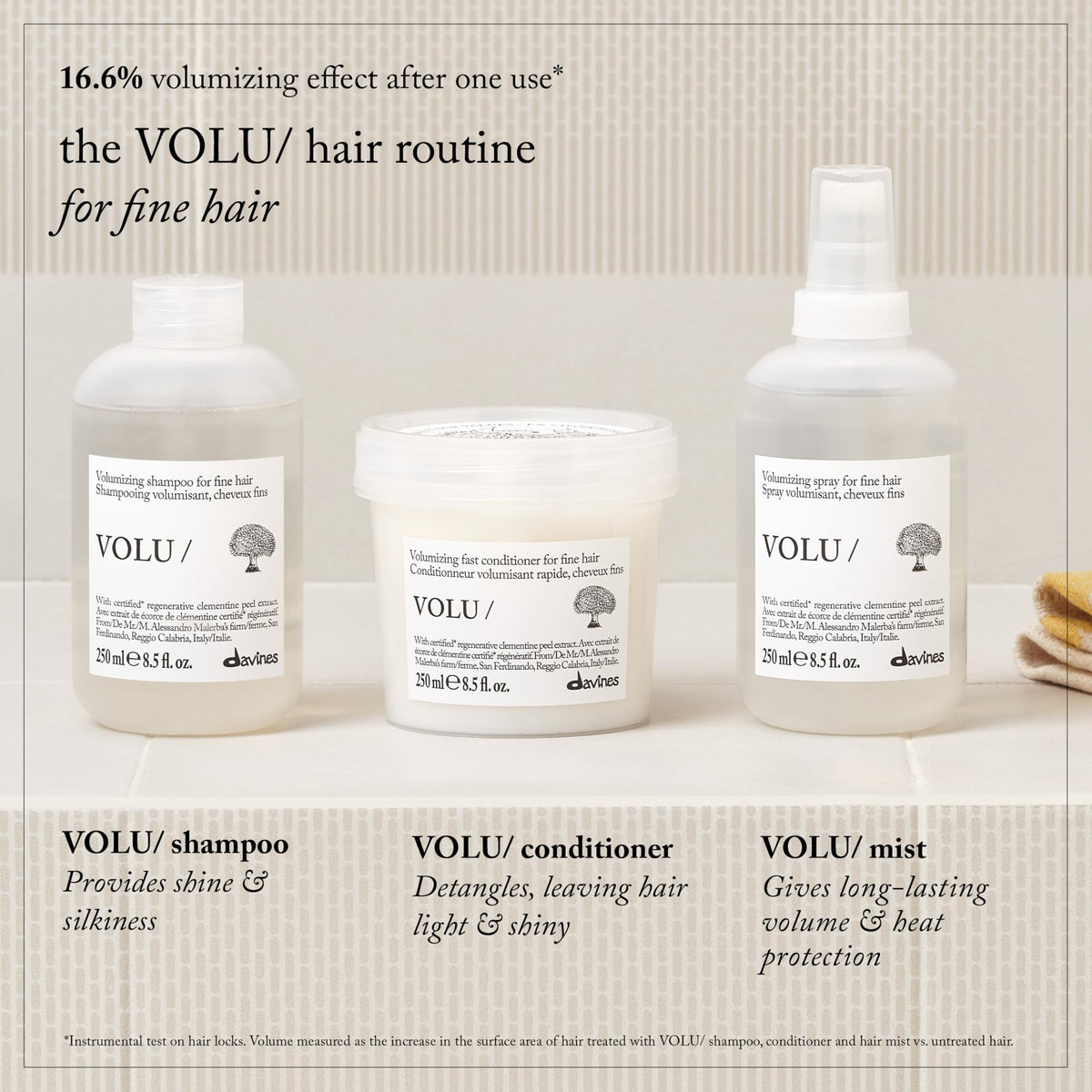 Light Gray Davines VOLU/Hair Mist Root Lift VOLUmizing Spray For Fine Hair, 8.5 Fl Oz