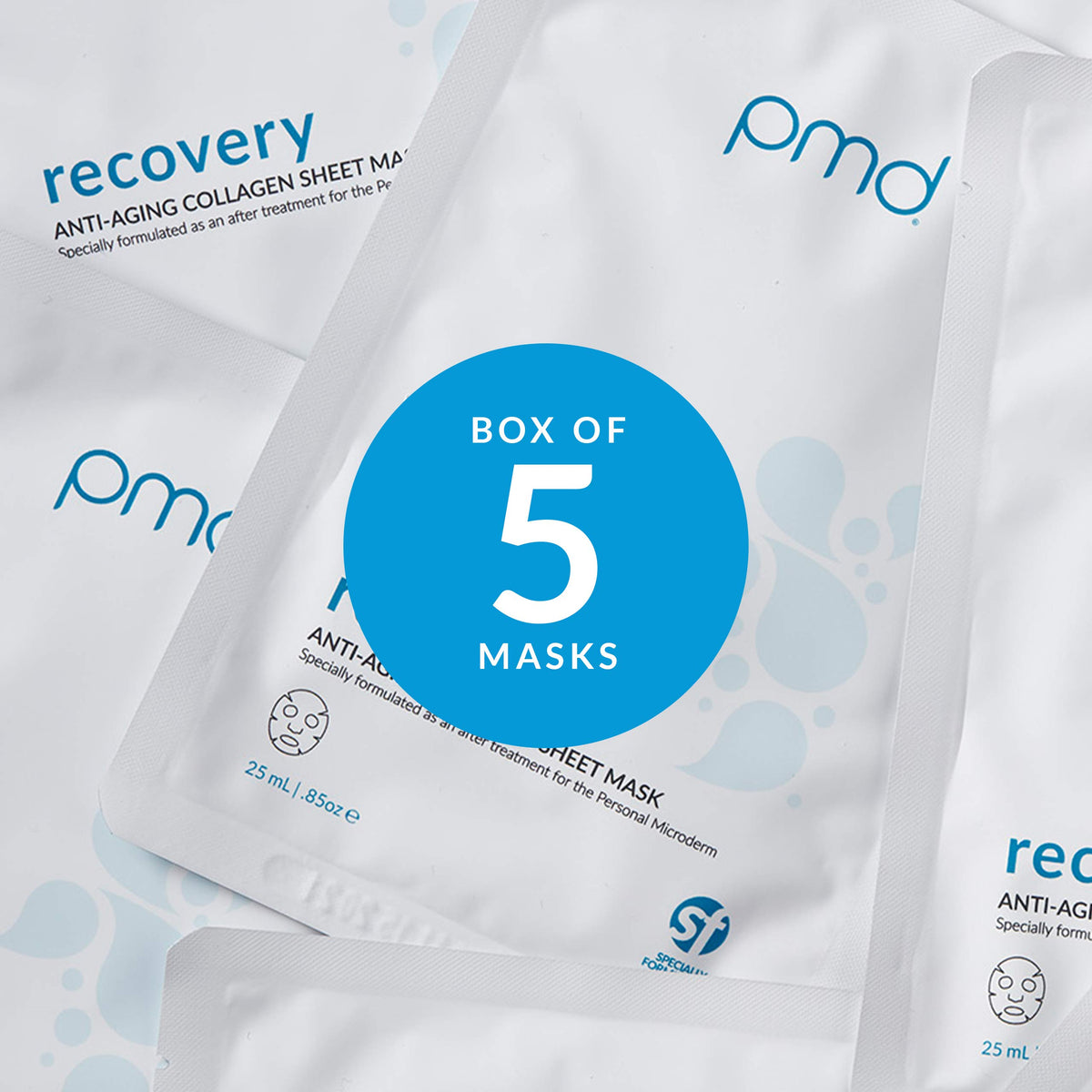 Light Gray PMD Recovery Anti-Aging Collagen Sheet Mask, 5 ct.