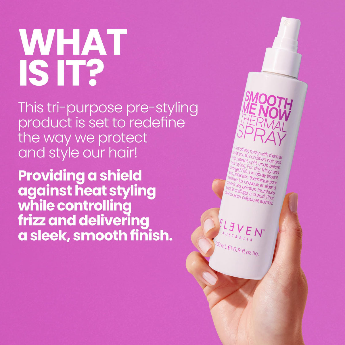 Orchid ELEVEN AUSTRALIA Smooth Me Now Thermal Spray, Heat Protectant - 6.8 Fl Oz