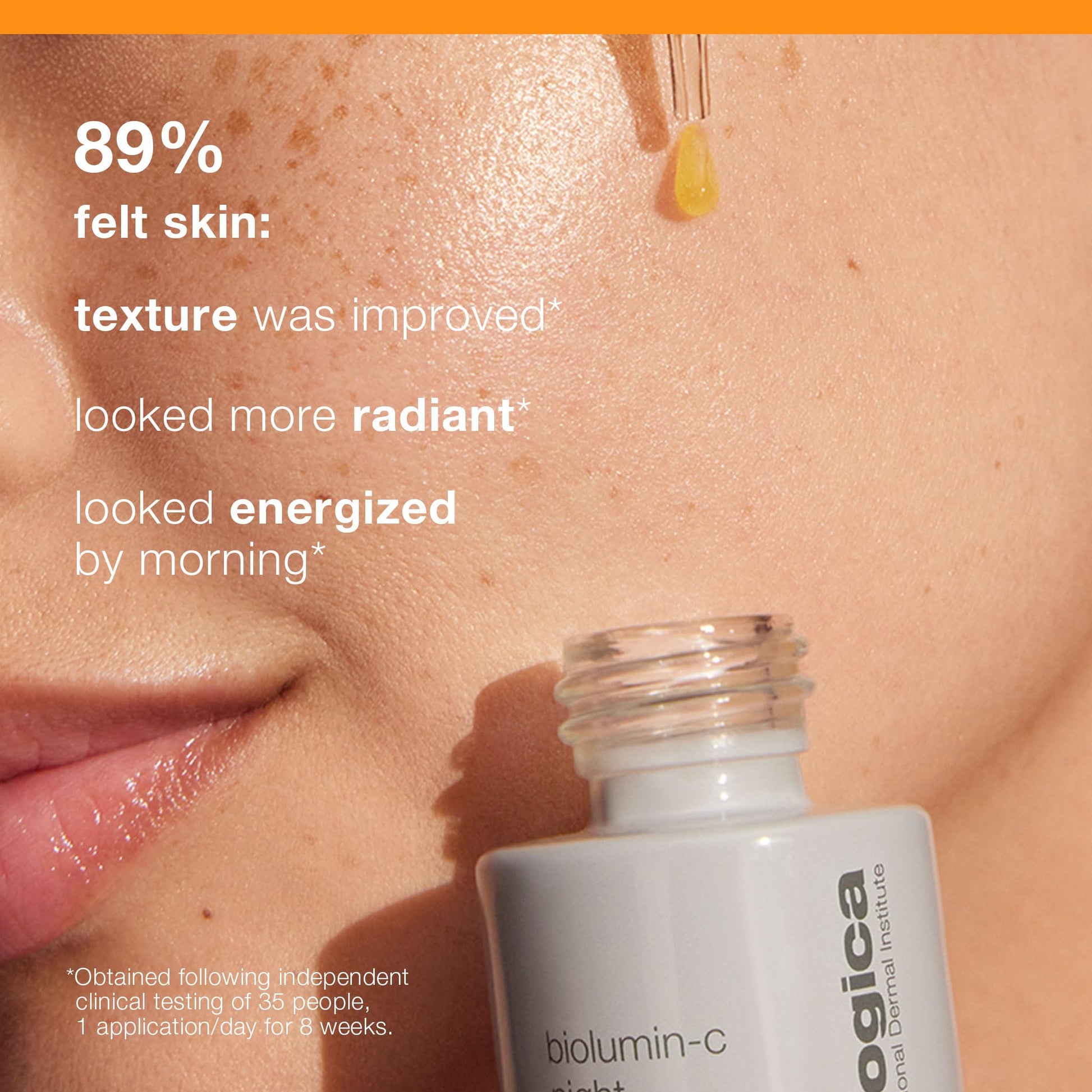 Tan Dermalogica BioLumin-C Night Restore Vitamin C Serum for face, Overnight Skin Hydration and Barrier Repair Serum, 0.85 fl oz