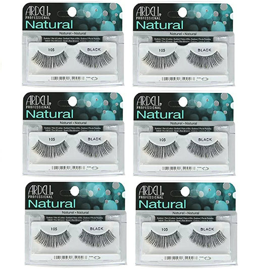 Light Gray Ardell - Fashion Lashes #105, Reusable upto Three Weeks, Black (6 Pack)