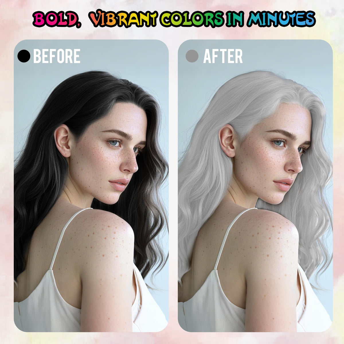 Rosy Brown Temporary Hair Color Spray, Washable, Non-Sticky, Halloween | Silver White