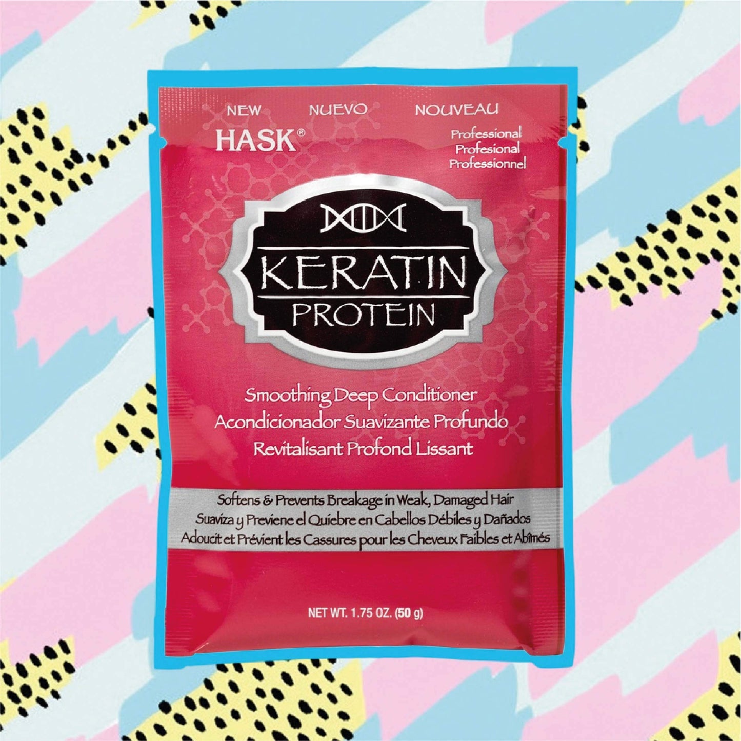 Light Blue Hask Keratin Protein Deep Conditioning Hair Treatment 1.75 oz (Pack of 6)
